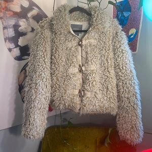 Anthropologie Sherpa zip up jacket. Size M or L